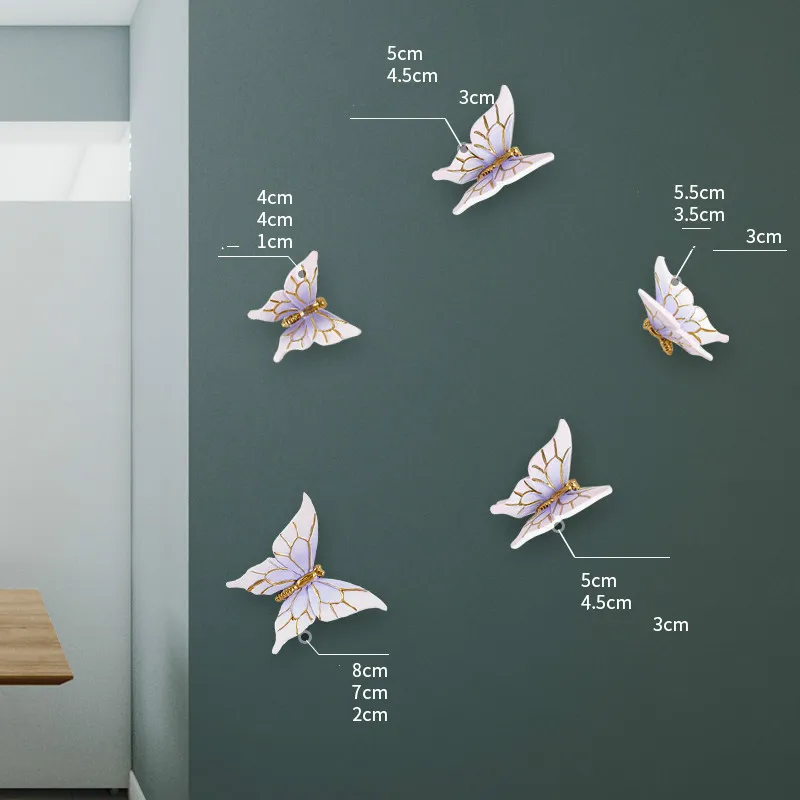 Household wall clock decoration - Purple Butterfly