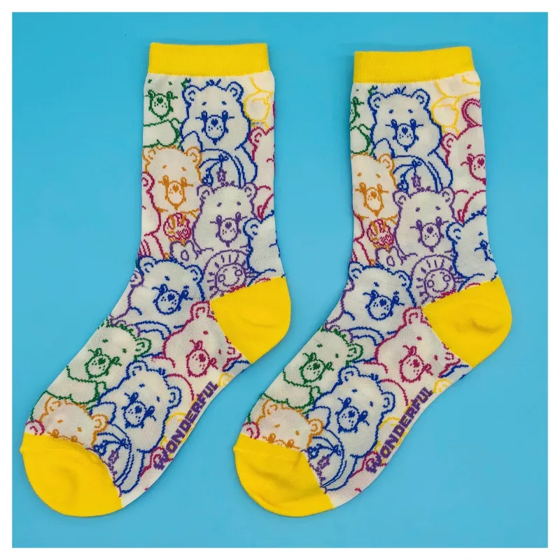 Cartoon bear socks - Yellow