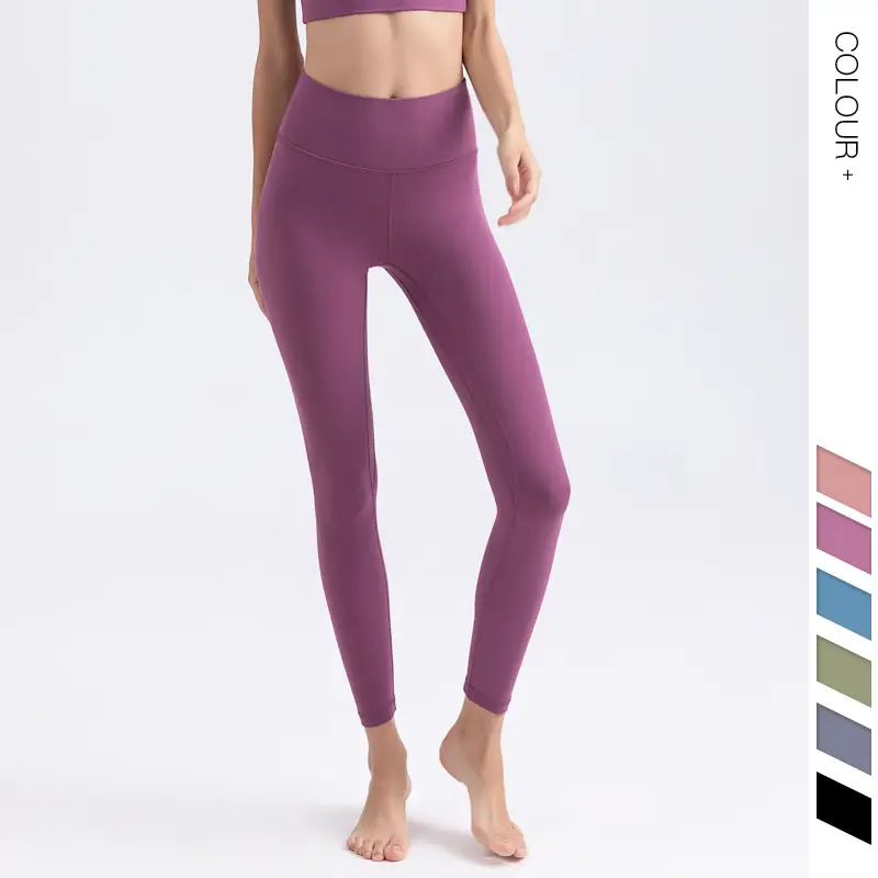 Double-sided brocade high-waisted hip nude yoga pants