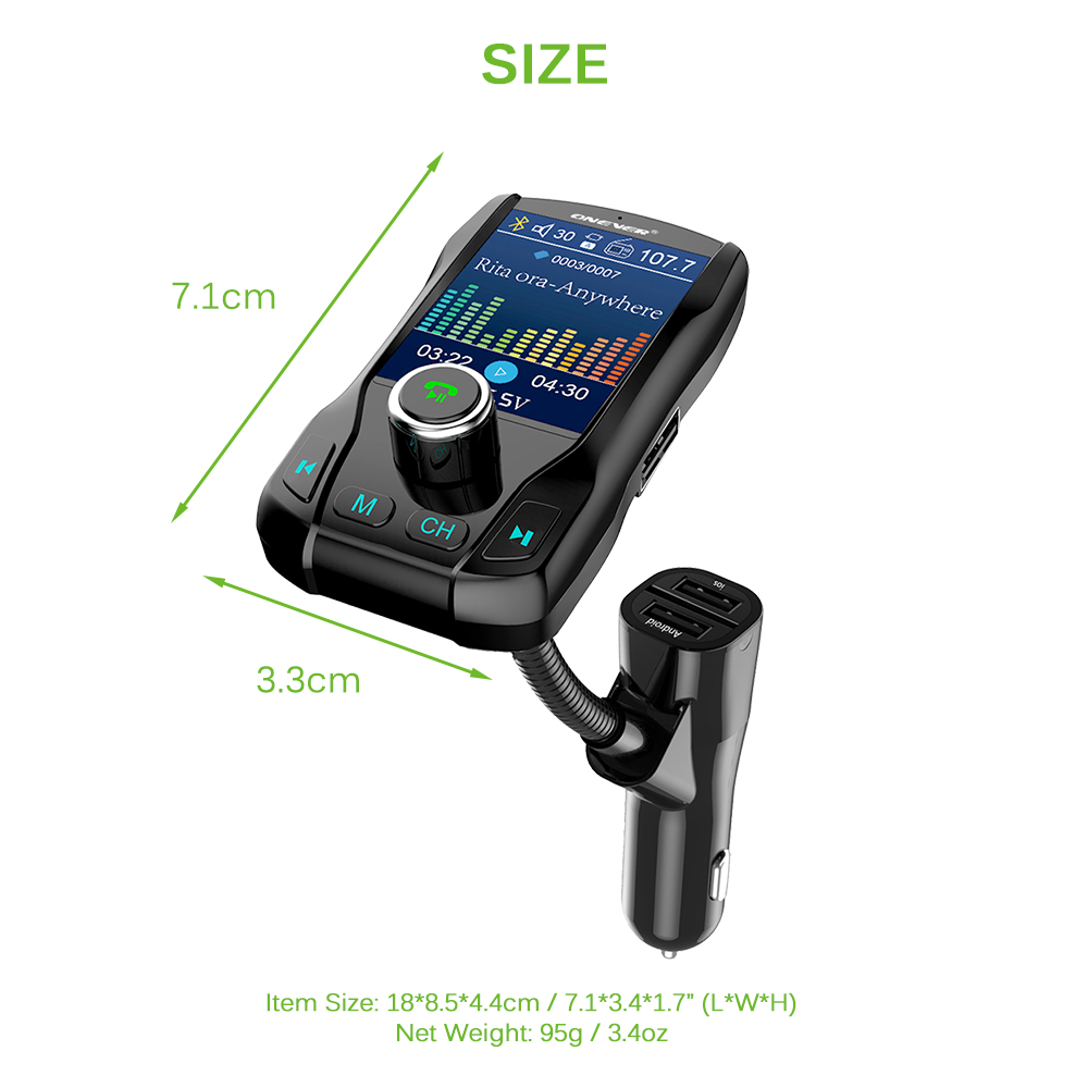 Compatible with Apple , Card car FM transmitter Bluetooth hands-free color screen - Image 4