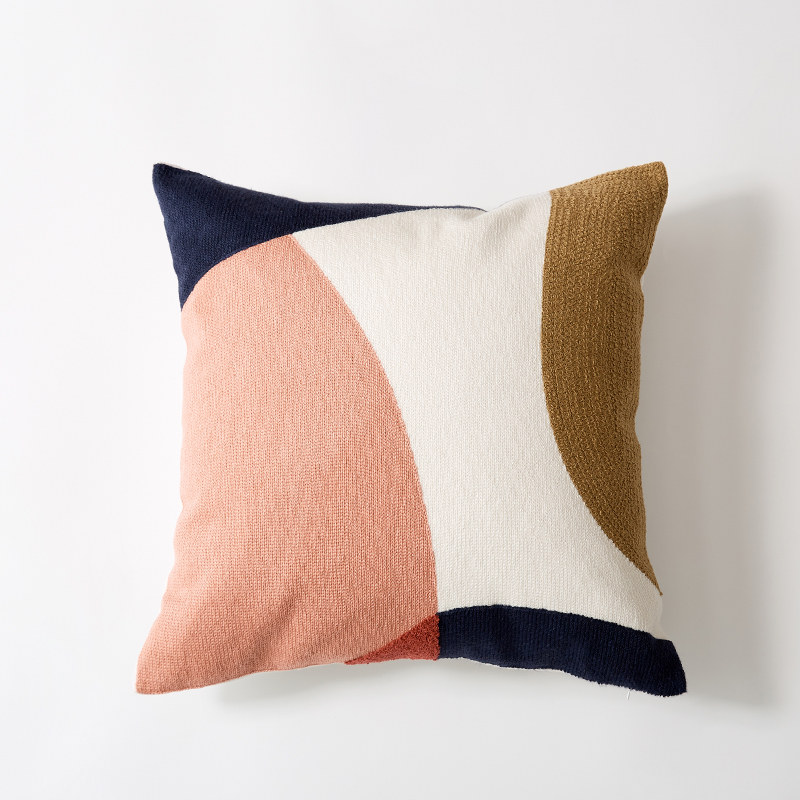 Towel embroidered suede pillow — image 1