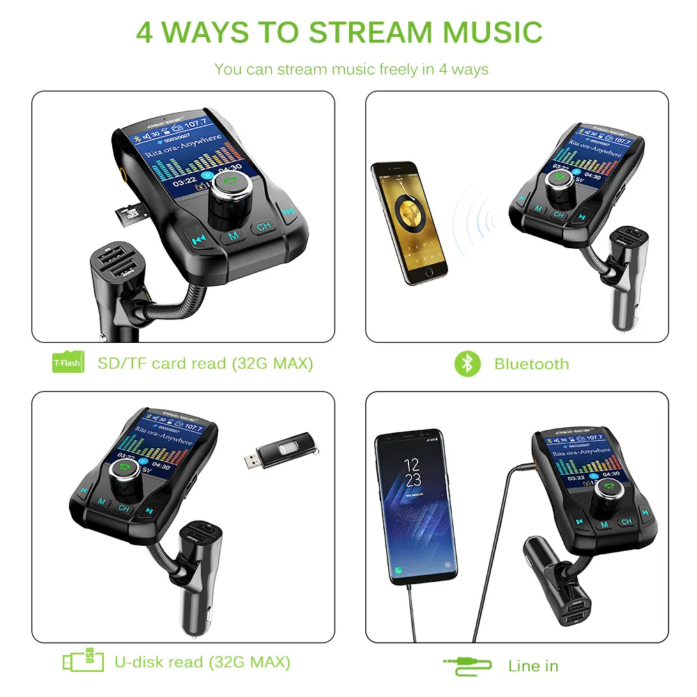 Compatible with Apple, Card car FM transmitter