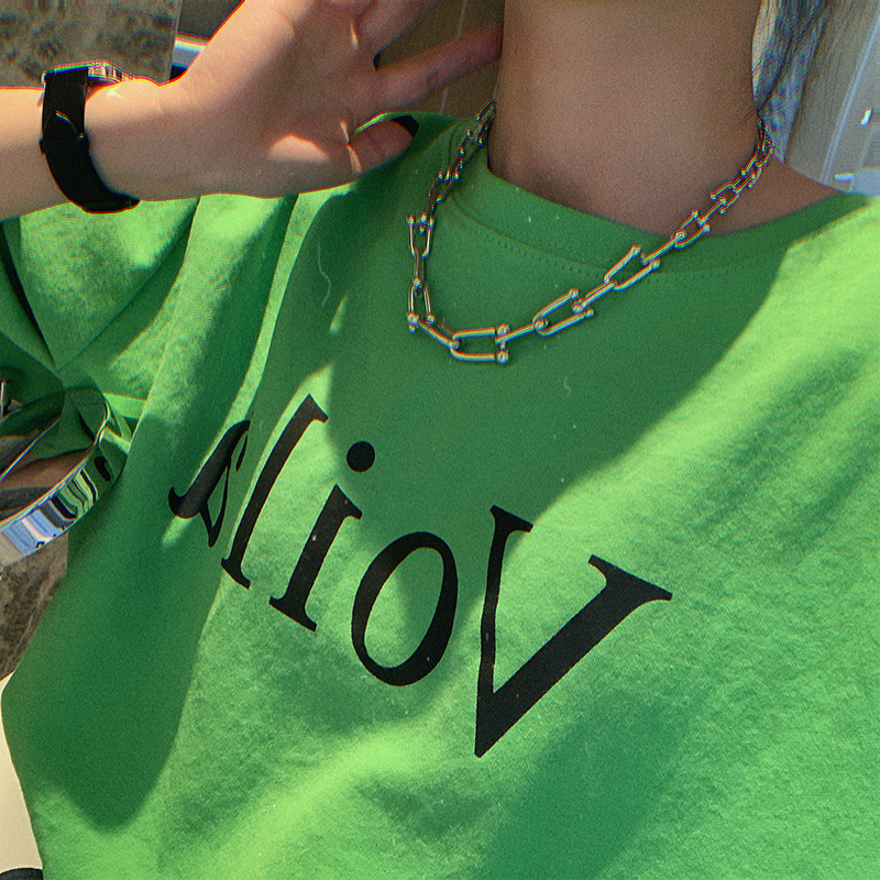 Frosty wind necklace thick chain hip hop sweater chain necklace female