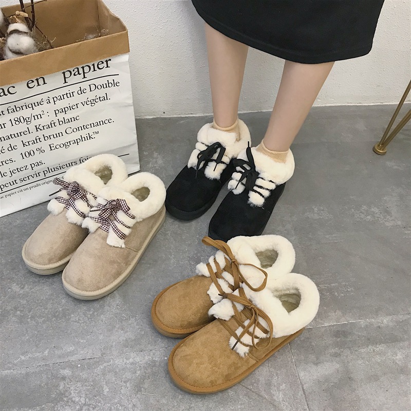 Women's short high-top cotton shoes