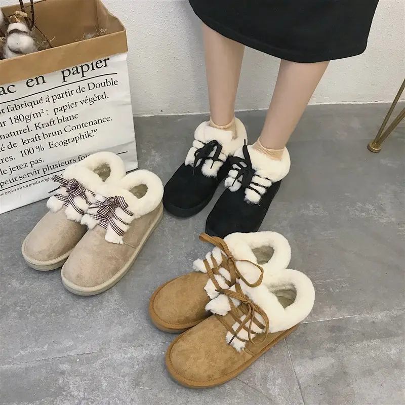 Women's short high-top cotton shoes