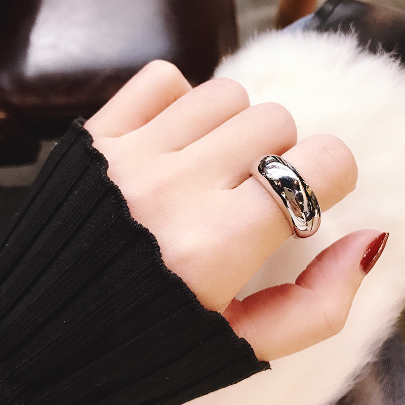 Frosty wind geometric ring female minimalist index finger ring