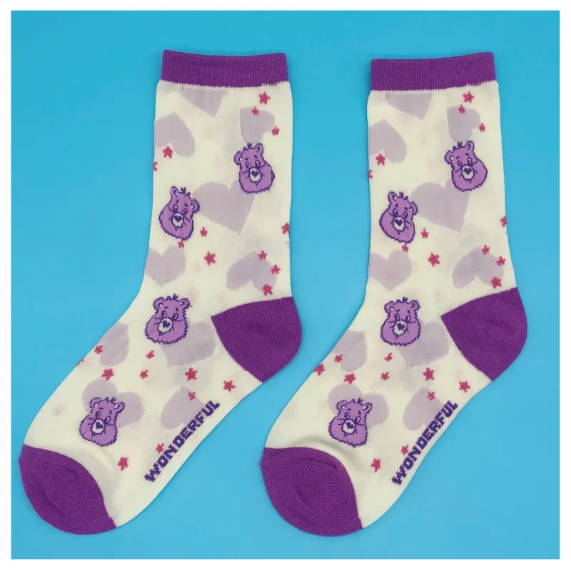 Cartoon bear socks - Purple