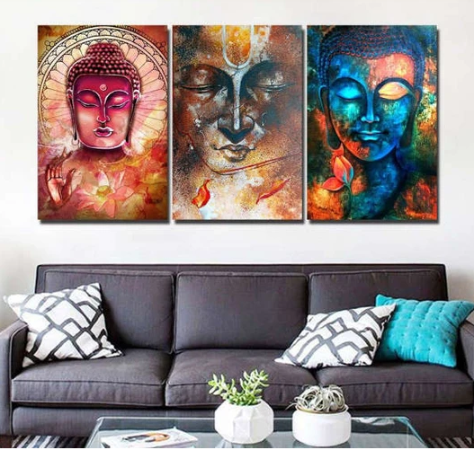 Buddha triple decorative painting