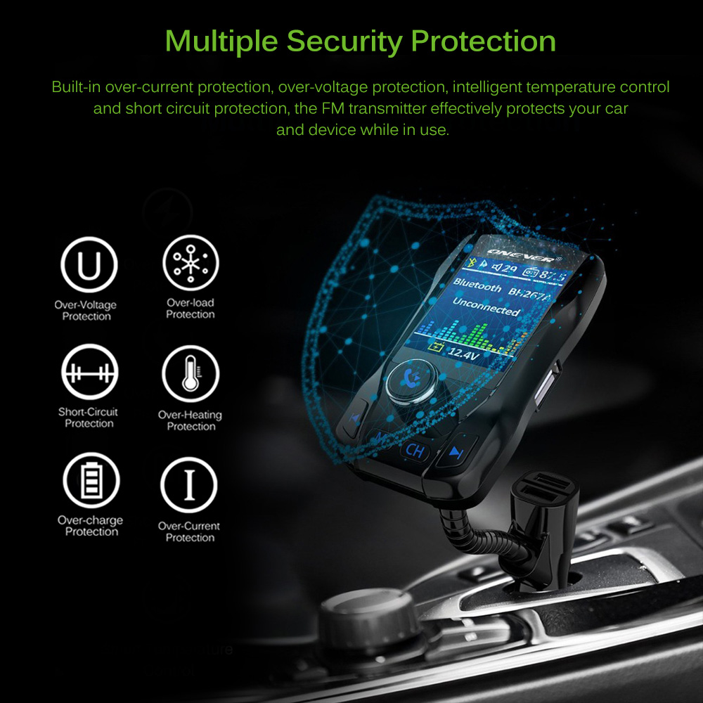 Compatible with Apple , Card car FM transmitter Bluetooth hands-free color screen - Image 2