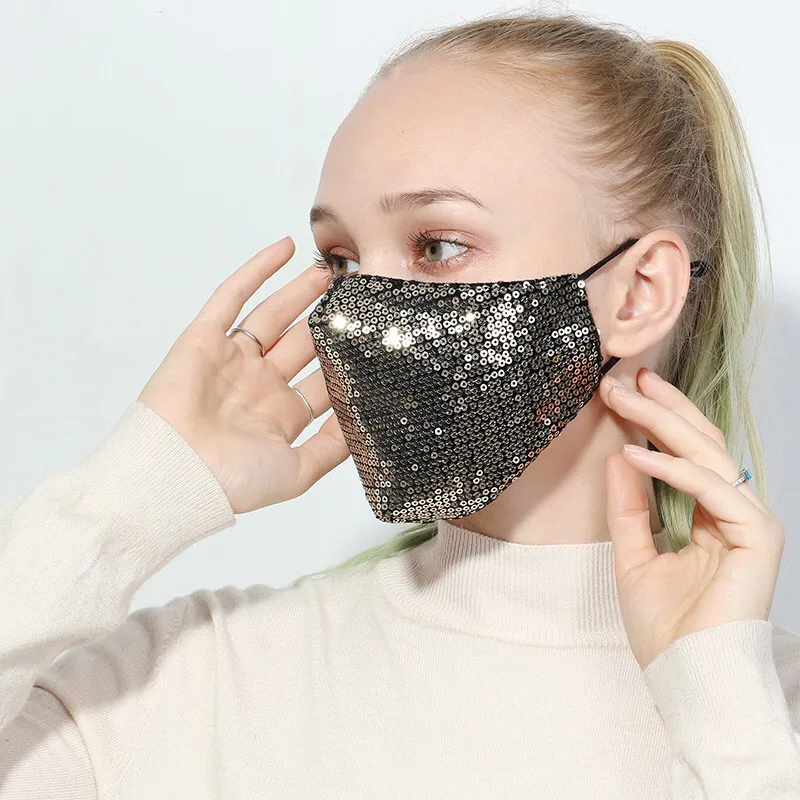 Sequined Cotton Mask