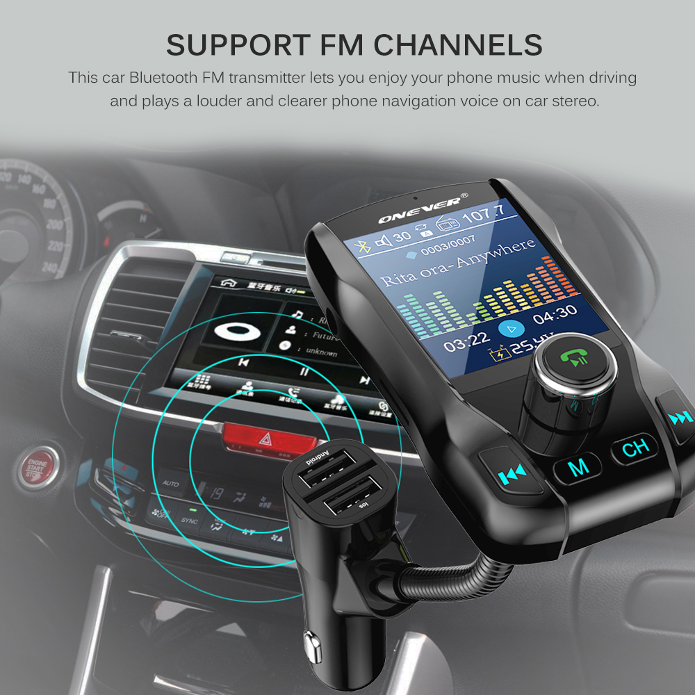 Compatible with Apple , Card car FM transmitter Bluetooth hands-free color screen - Image 5