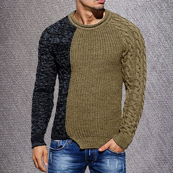 Men's low round neck sweater sweater
