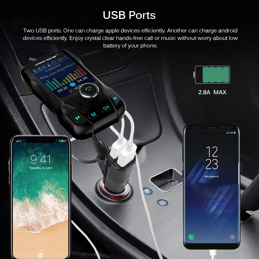 Compatible with Apple , Card car FM transmitter Bluetooth hands-free color screen - Image 7