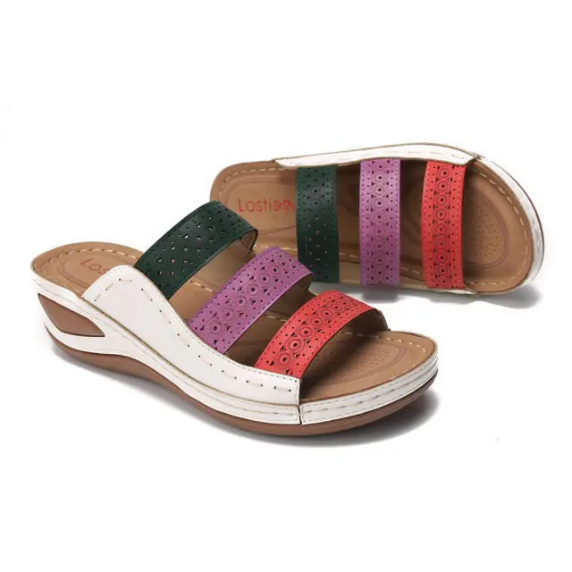 European and American Wedge Heel Sandals White - Shop at LoveMi