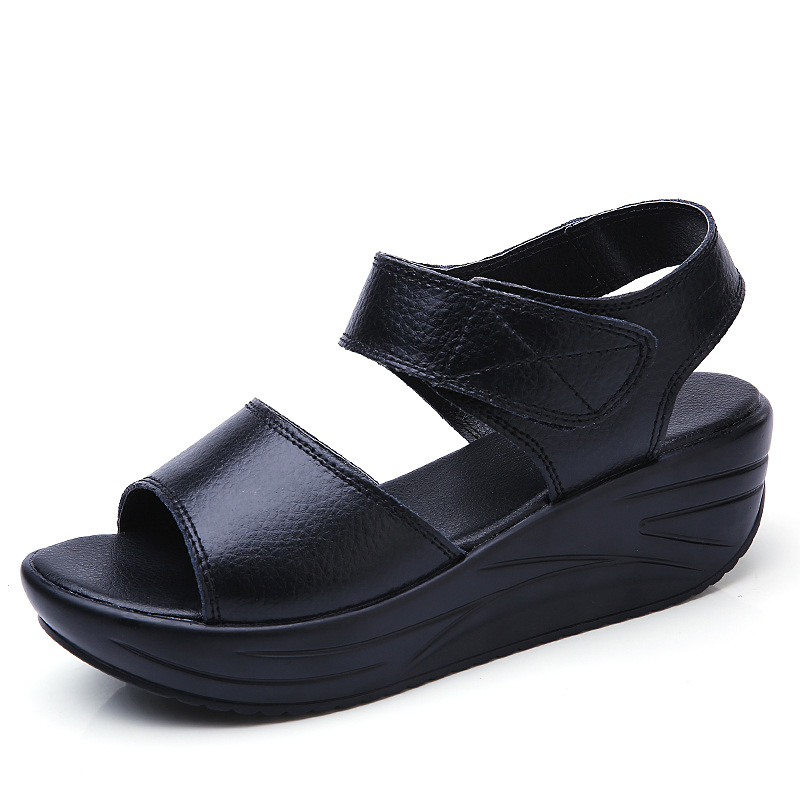 Faux Leather Wedge Sandals, picture 3 of 5