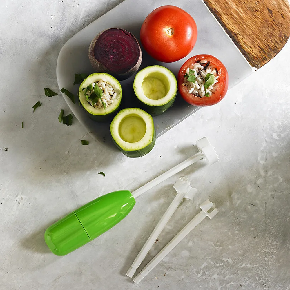 Functional vegetable pitting knife - Green
