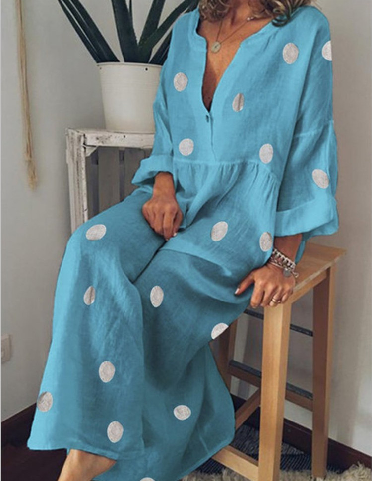 Women's maxi dress bohemian print dress