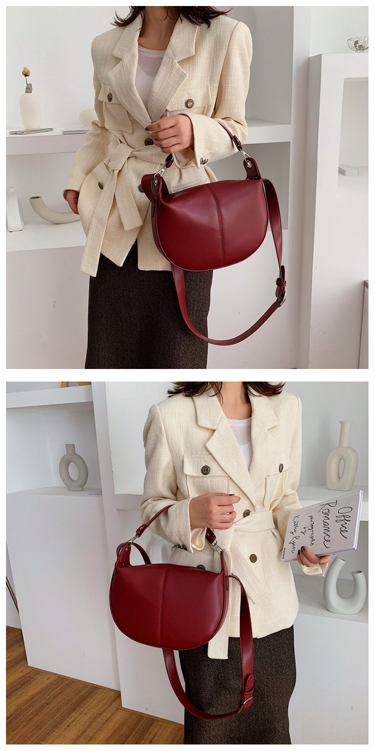 All-match texture diagonal simple shoulder bag