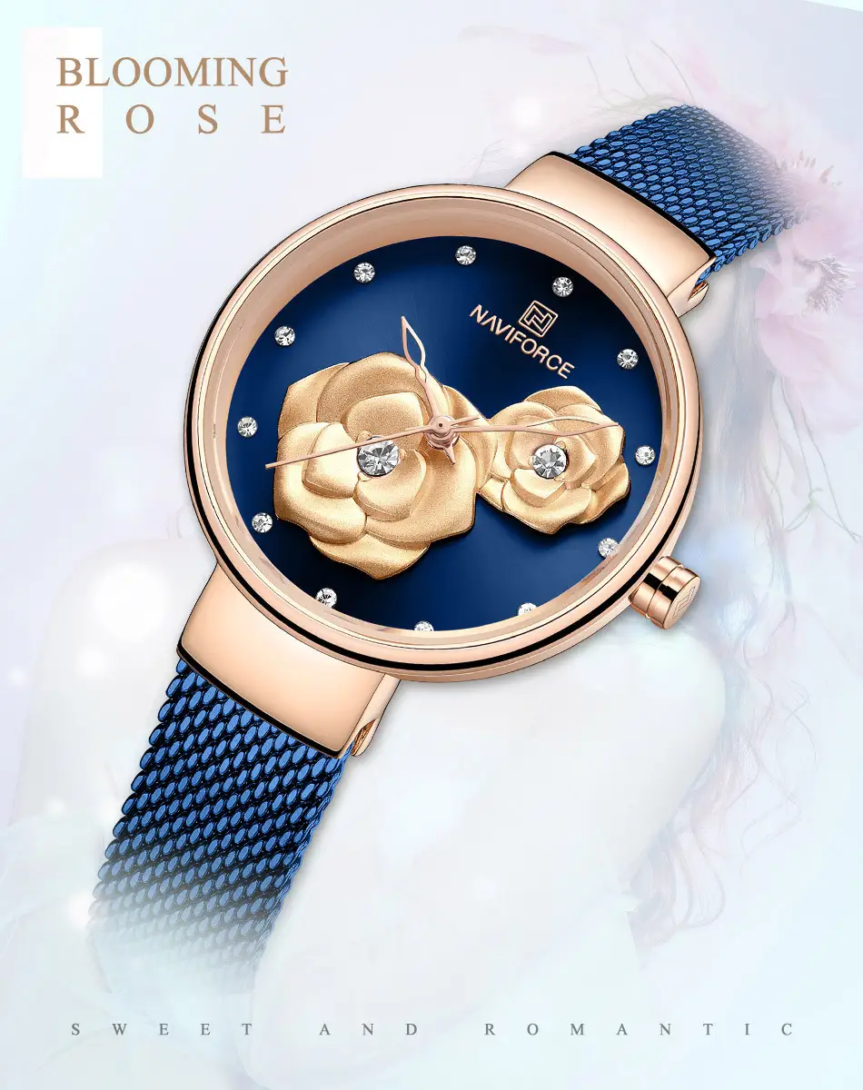 Casual fashion steel belt quartz female watch