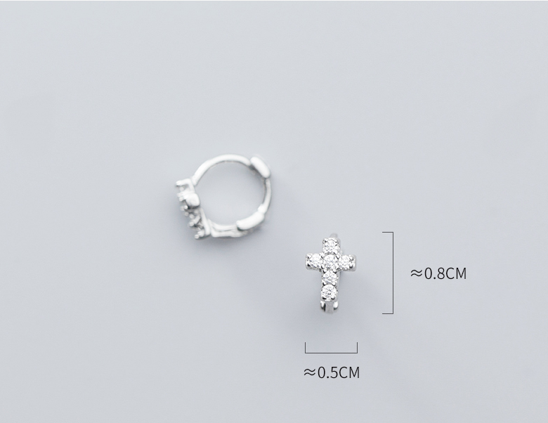 Simple Diamond Cross Earrings