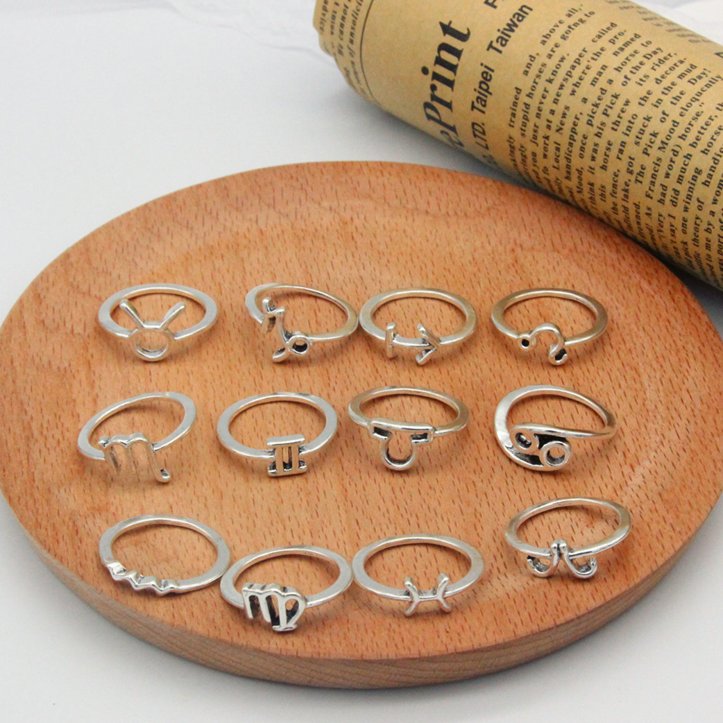 Creative 12 constellation joint ring