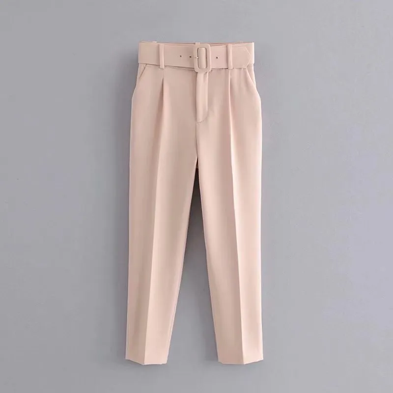 New Pleated Multicolor Harem Pants - Pink