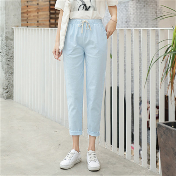 Linen casual pants Blue - Shop at LoveMi