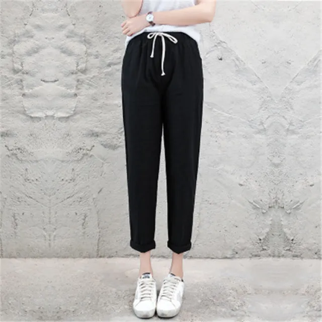 Linen casual pants Black - Shop at LoveMi