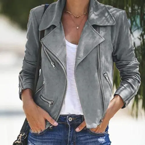 Lapel short top with multiple zips Grey - Shop at LoveMi
