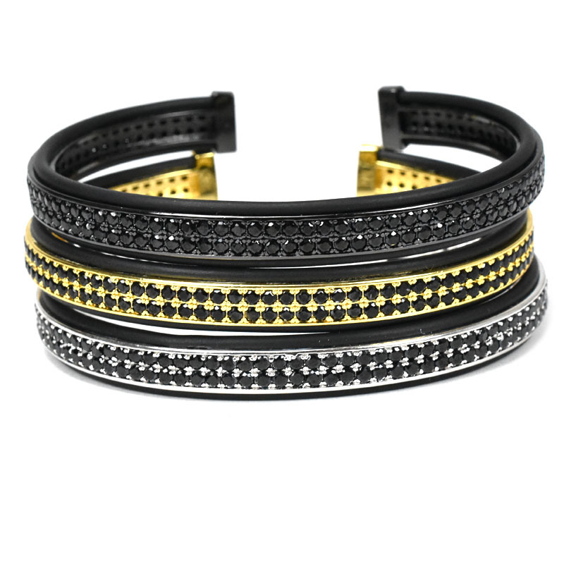 New European and American copper micro-inlay zircon bracelet