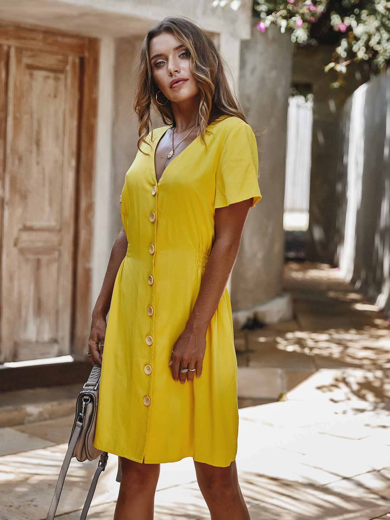 Women's Spring Style Solid Color Dress