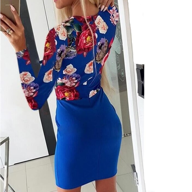 V-neck folded side pocket long sleeve dress