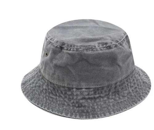 Solid color casual denim fisherman hat Light Grey - Shop at LoveMi