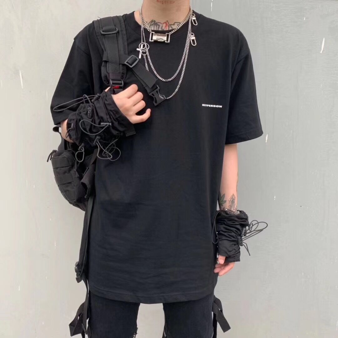 Reflective high street drawstring gloves tide brand