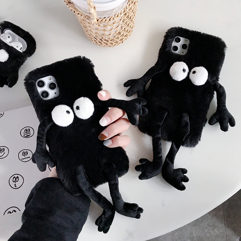 Black Plush Toy Phone Case - Image 3