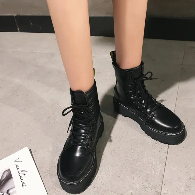 Vintage Martin Lace Up Boots Black - Shop at LoveMi