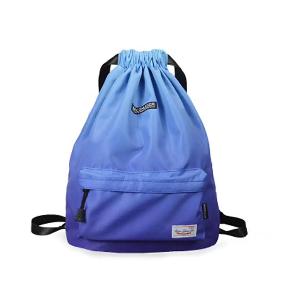 Drawstring Backpack Travel Bag Daypack for Men and Women — A, Blue