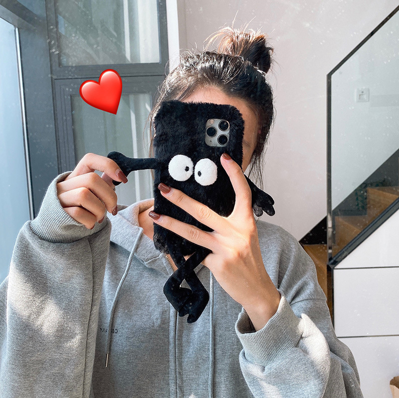 Black Plush Toy Phone Case - Image 2
