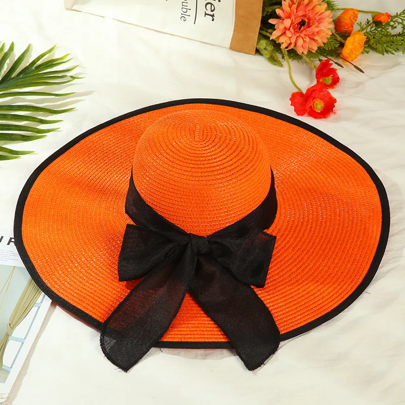 Versatile big brim sun hat - Orange