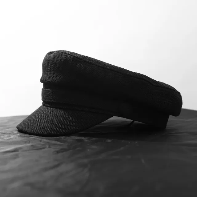 Casual flat top military hat cotton linen ladies sun hat cap Black - Shop at LoveMi