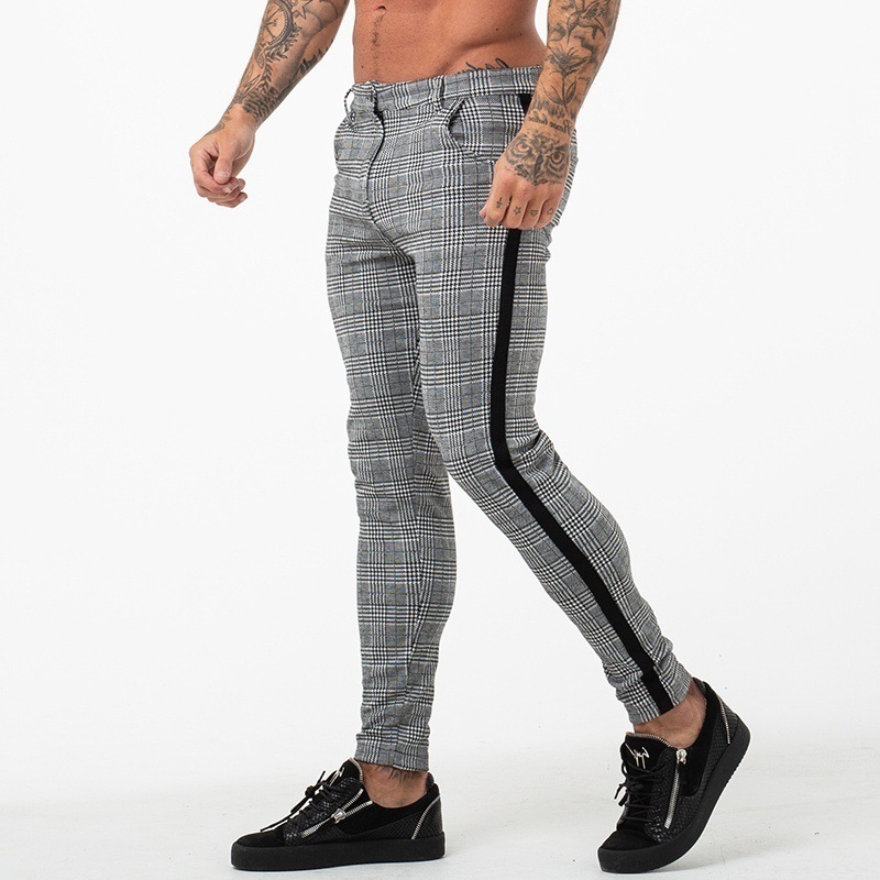 Men's Casual And Comfortable Casual Checked Trousers