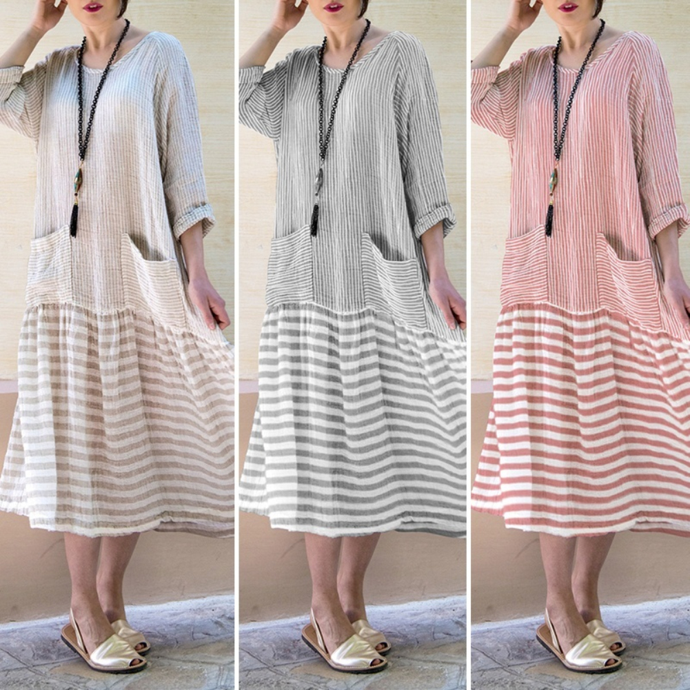 Collage long sleeve round neck A-line skirt