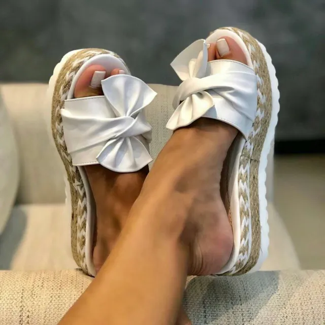 Bowknot Beach Slippers White - Shop at LoveMi