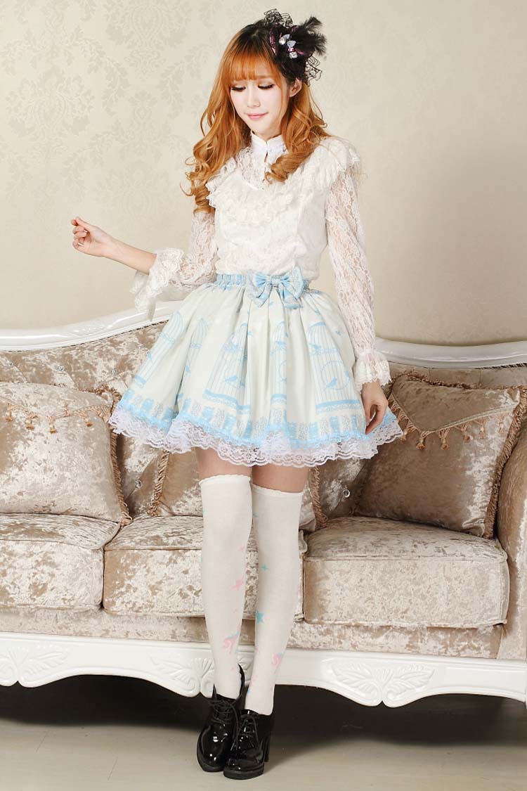 Sweet princess skirt cage nightingale lolita half skirt loli skirt
