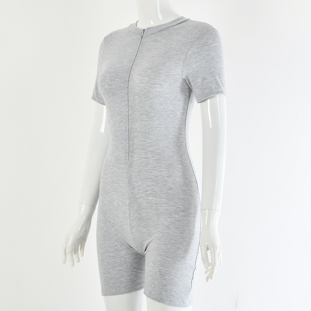 Round neck short sleeve jumpsuit