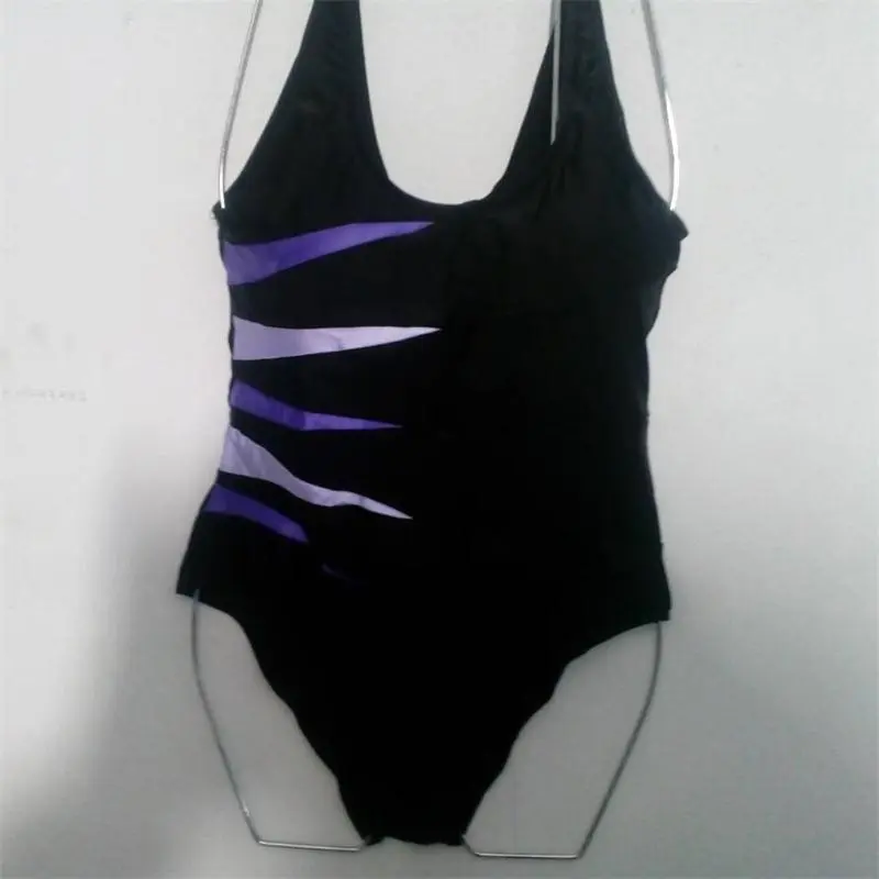 Female striped stitching sexy bikini - Purple