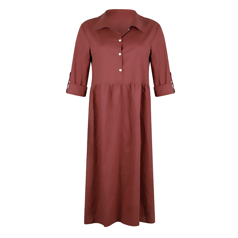 Loose button midi dress