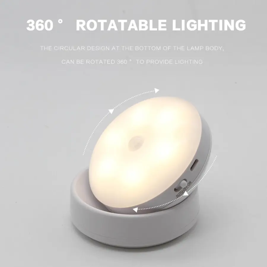 360 Rotary Sensor Light (Warm-Charge Battery)