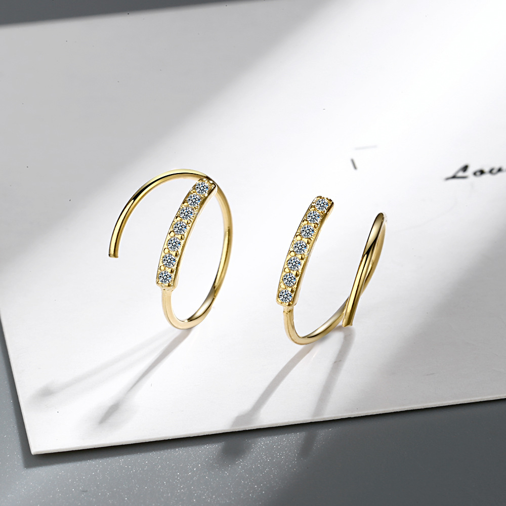 Single row drill wave short ear ring