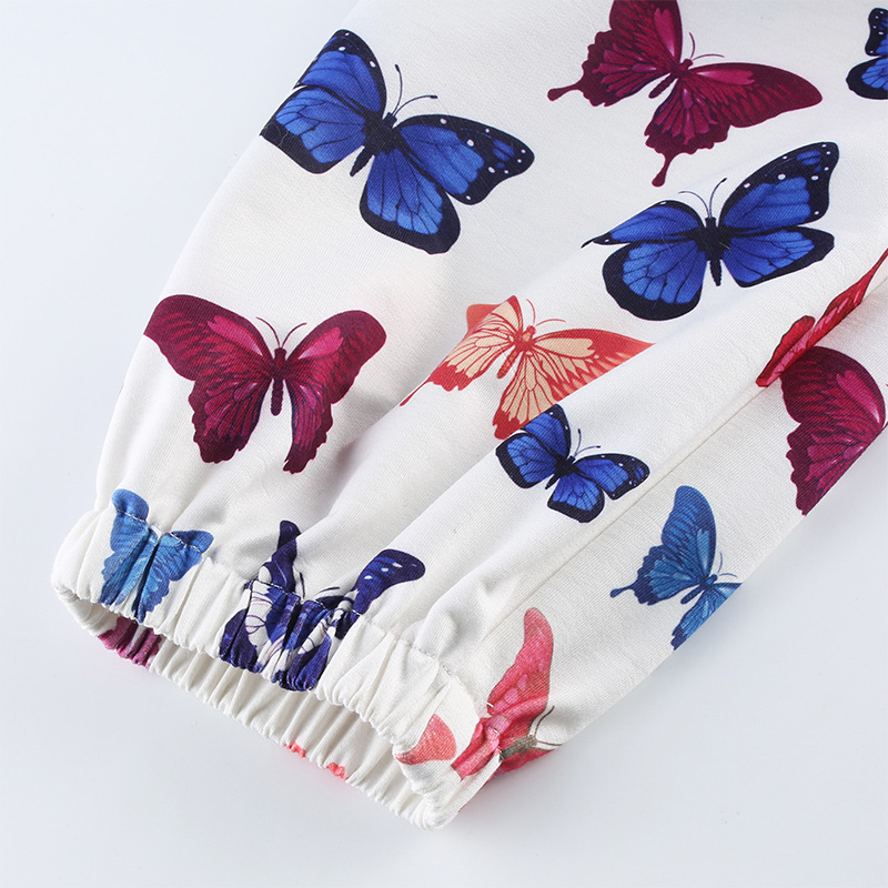 Butterfly print sweatshirt trousers